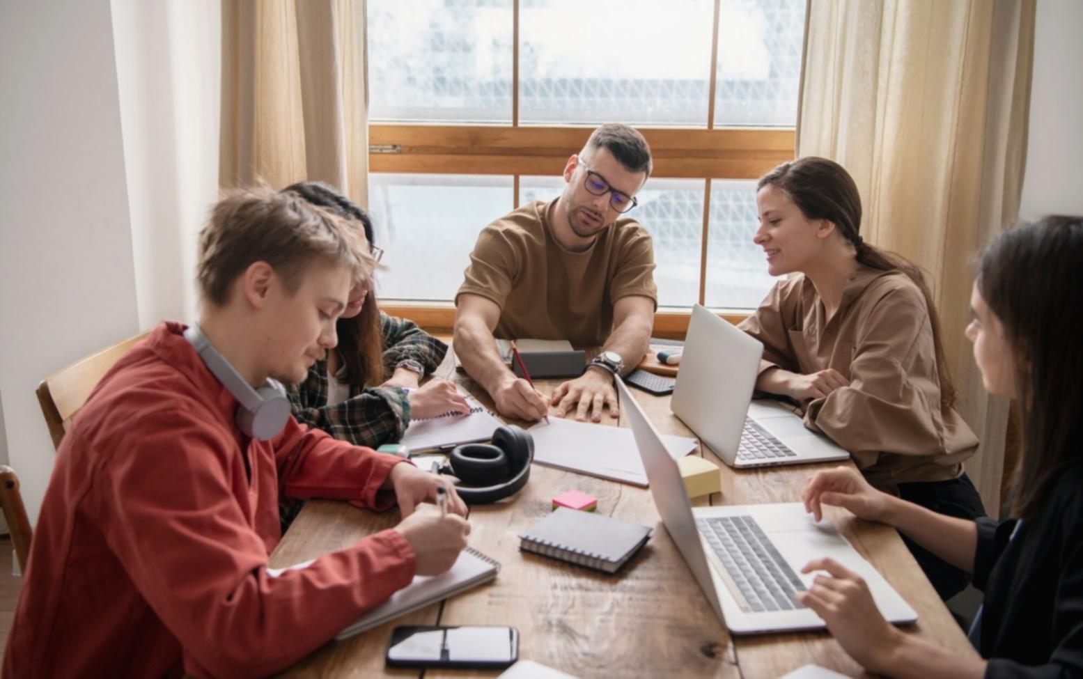 Financial professionals collaborating in modern office environment